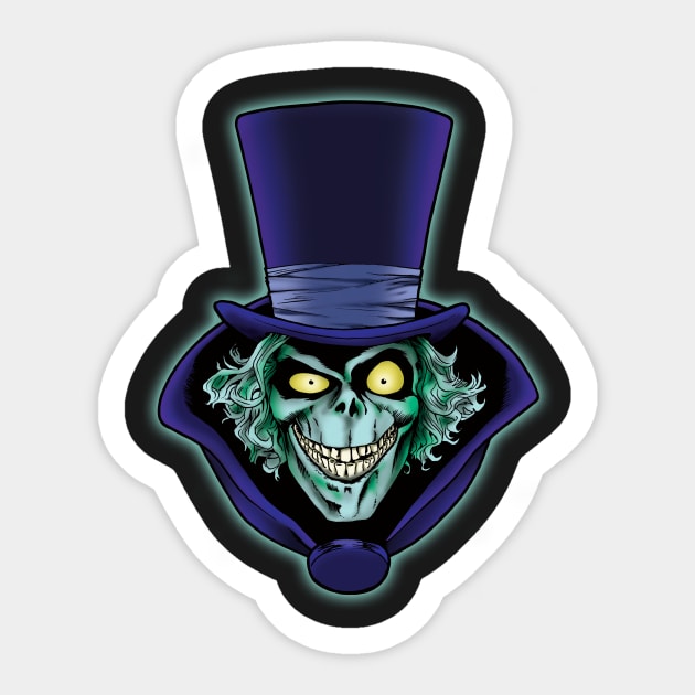 The Hatbox Ghost Sticker by frankpepito